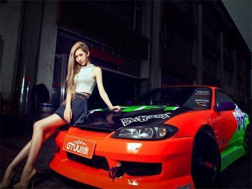 Girls and Cars Slide Puzzle Game